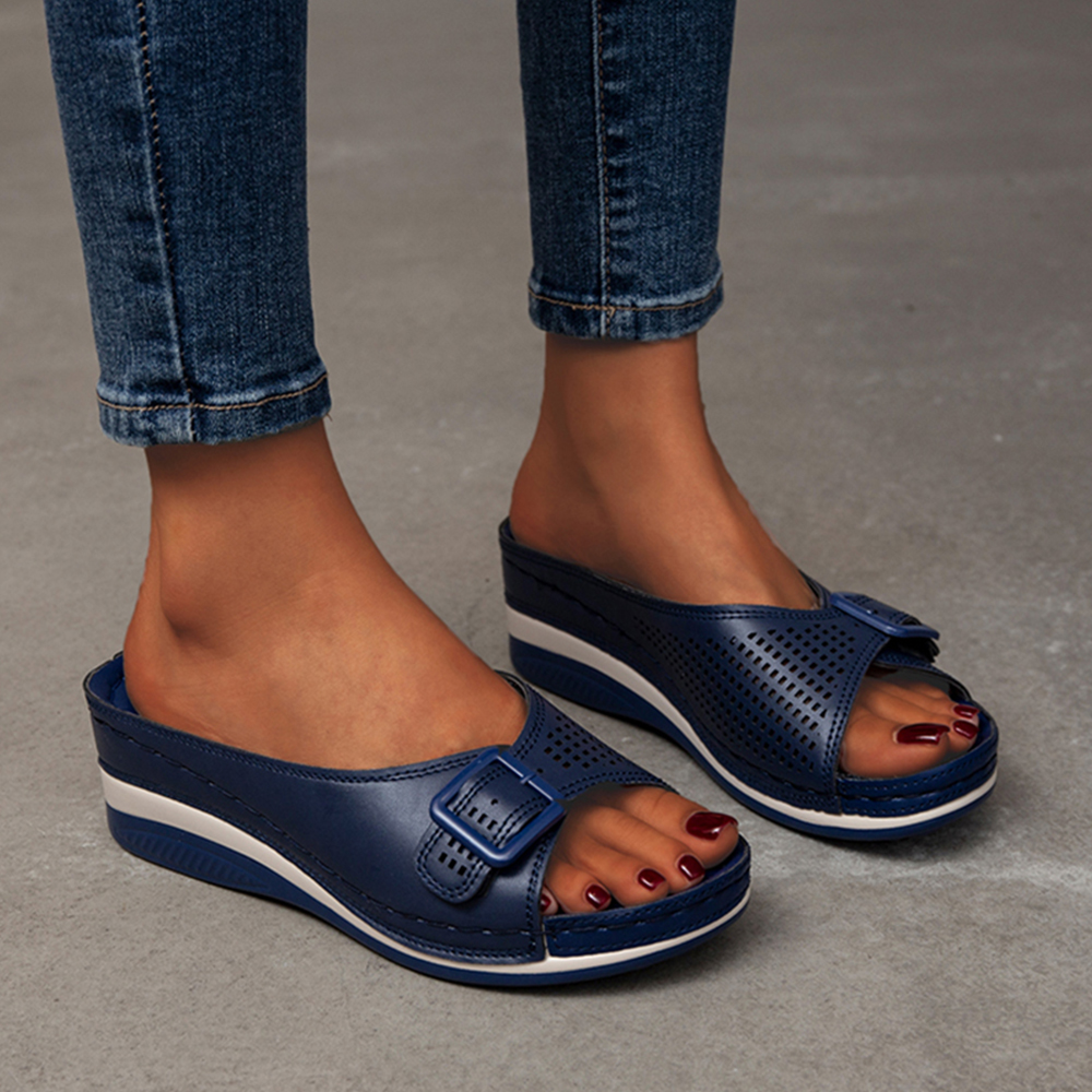 Castillotigo™ Sandalias con cuña recortada para mujer