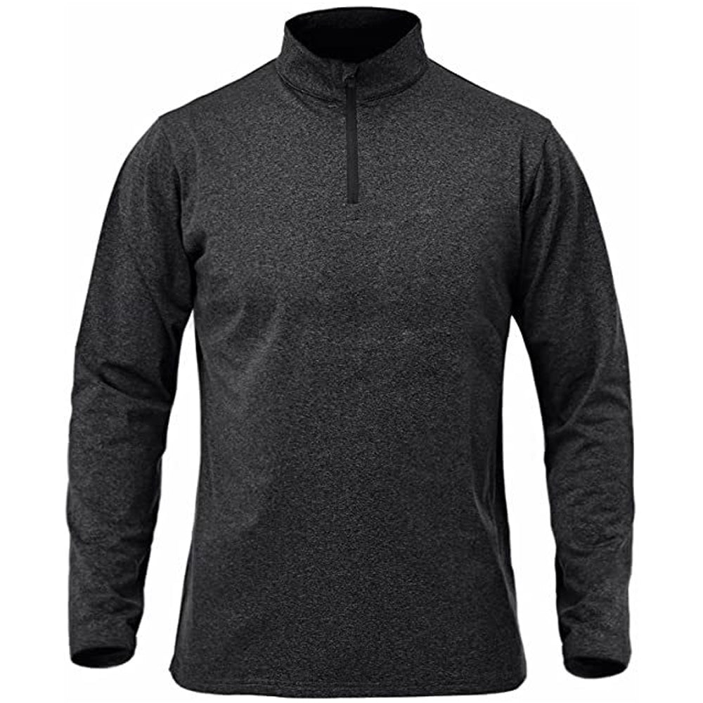 Castillotigo™ Camiseta deportiva de manga larga con media cremallera y secado rápido para hombre