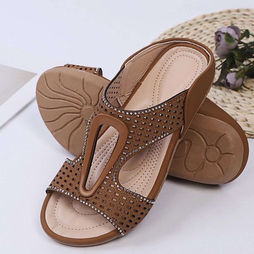 Castillotigo™ Nuevas sandalias huecas con diamantes de imitación para mujer