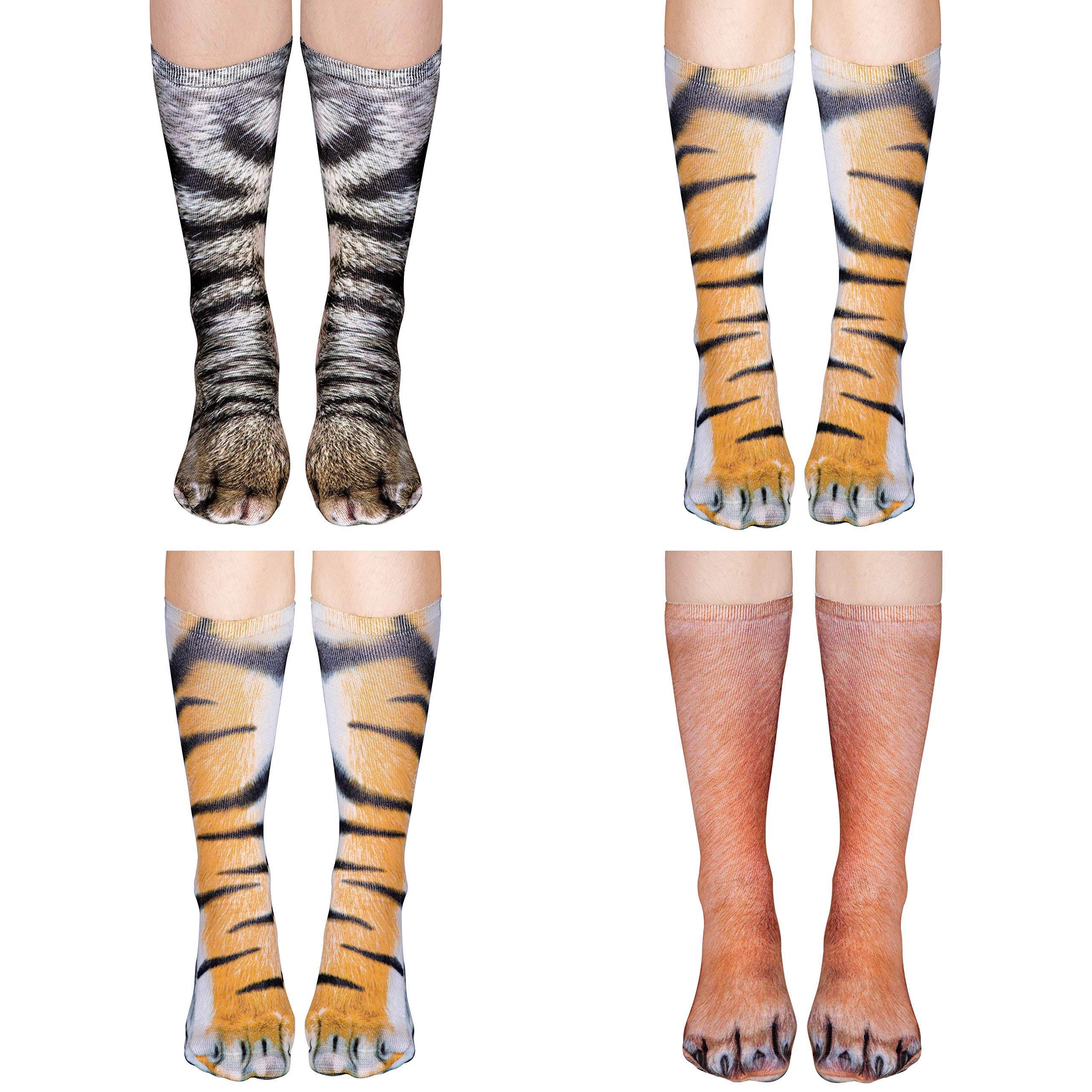 Animal Paw Socks Unisex 3D Print（6 PAIRS）