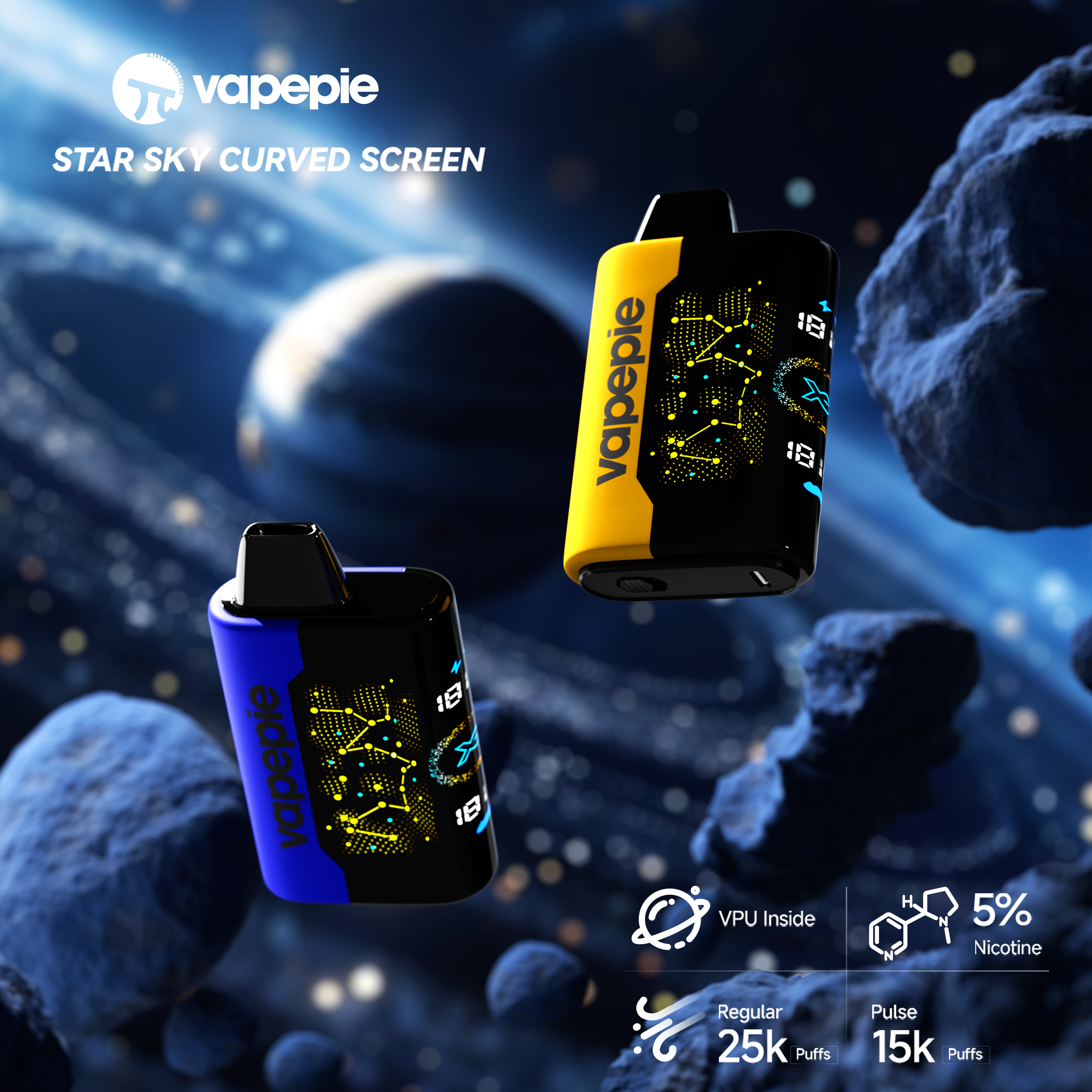 Vapepie 25000 Puffs - Star Sky Curved Screen