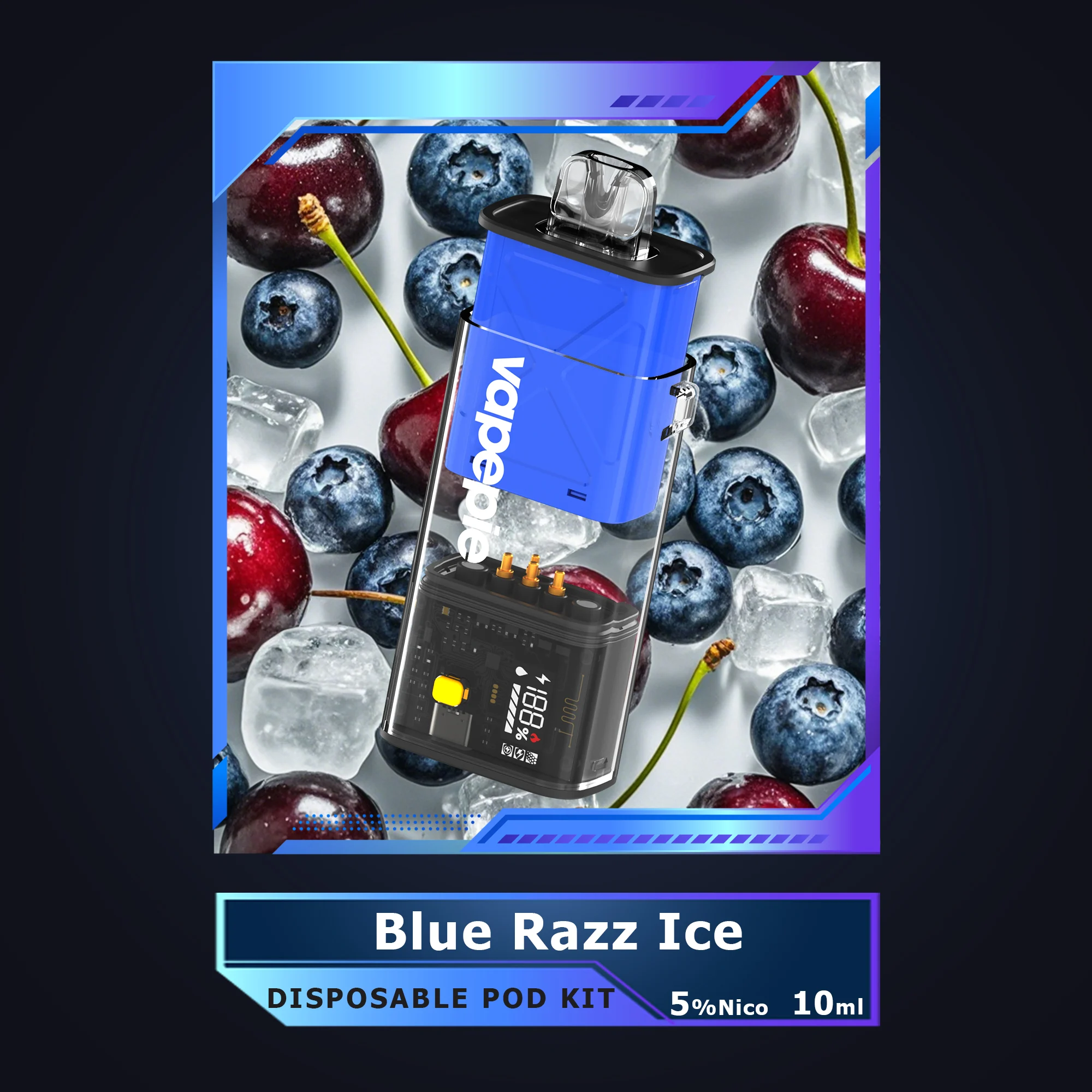 Blue Razz Ice-Vapepie Disposable Pod 10000 PUFFS