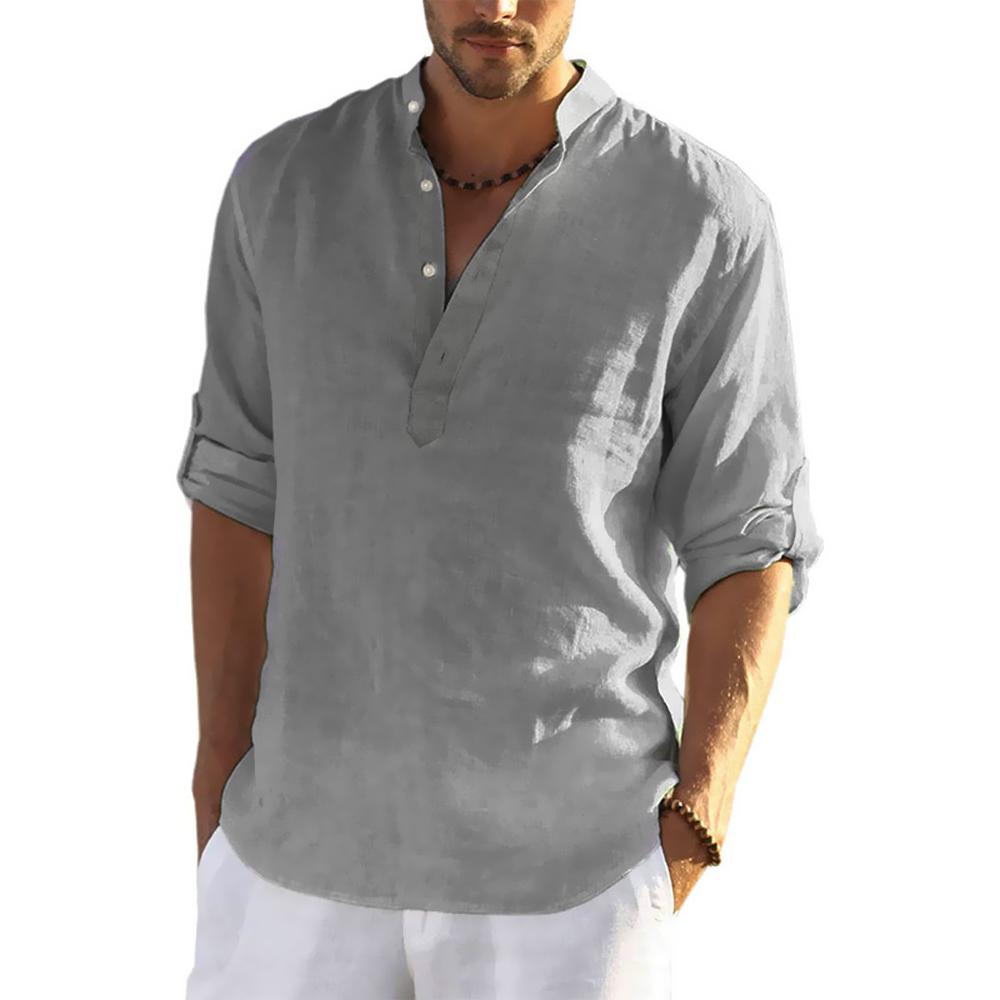 Higomore™ Men's Cotton & Linen Long Sleeve Hippie Casual Beach T-Shirt