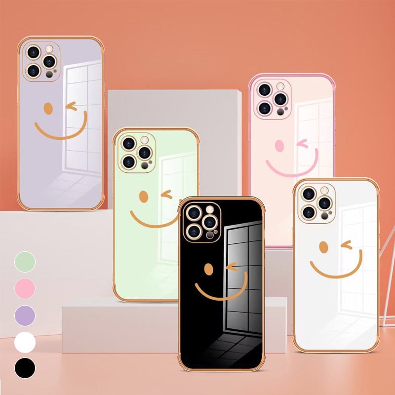 Side Smiley Face Pattern Case Cover For iPhone