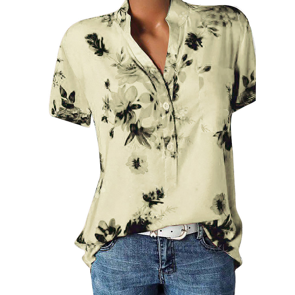 Castillotigo™ Camisa de manga corta con cuello alto estampado