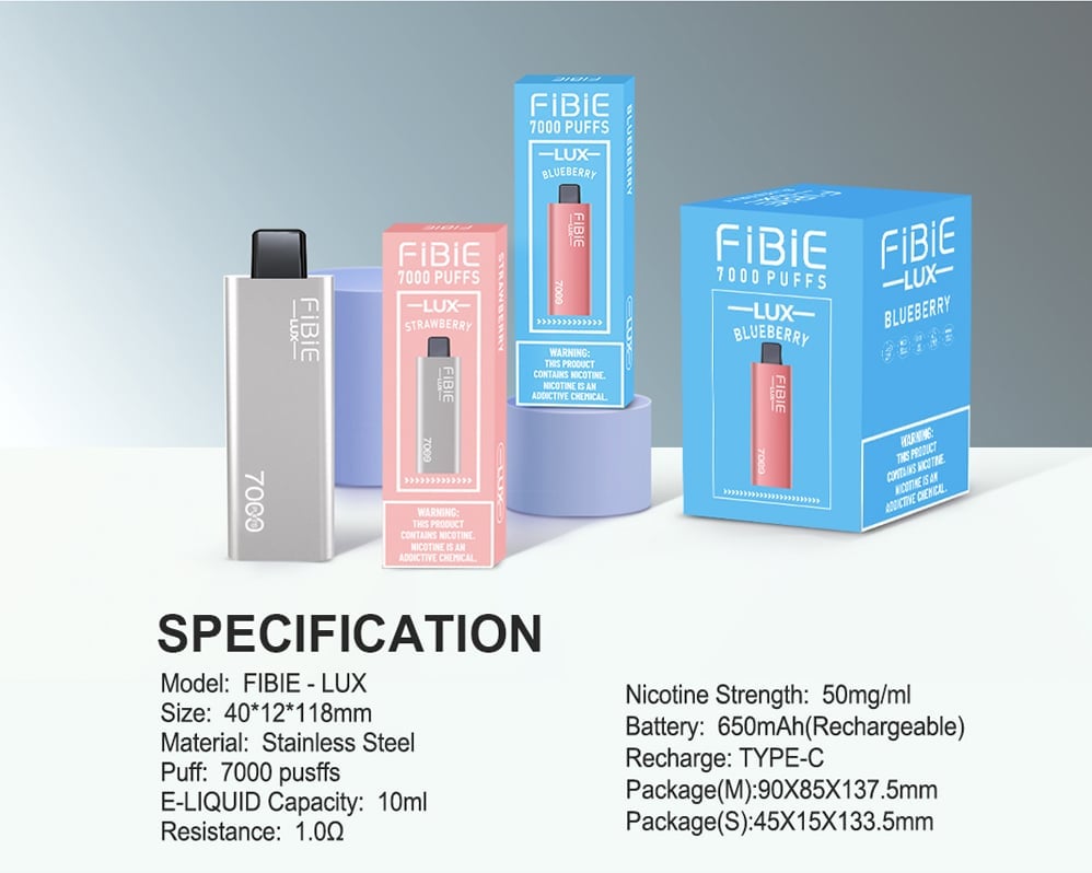 DOUBLE-APPLE -FIBIE 7000 Puffs (Brushed metal housing)