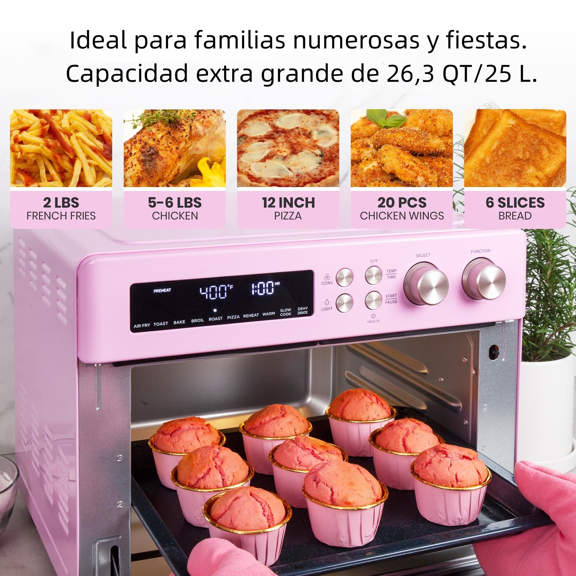 Horno freidora de aire con calefacción por infrarrojos Enviar accesorios