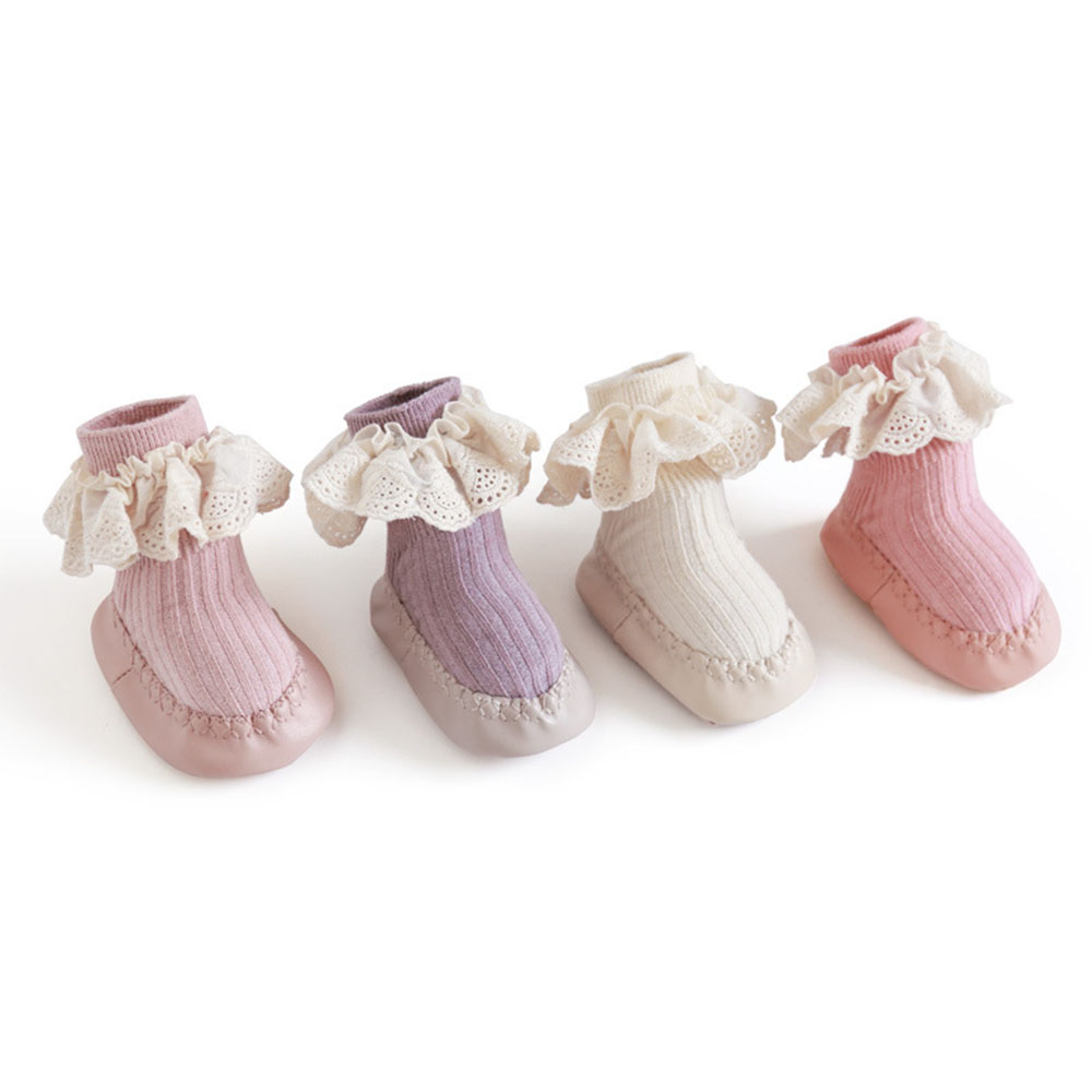 Higolot™Cotton lace baby mid tube toddler socks shoes