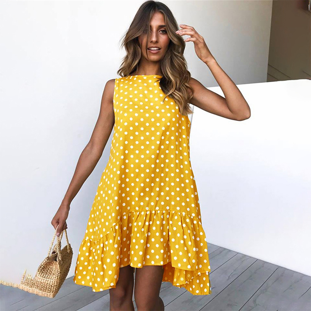 Castillotigo™ Vestido con estampado de lunares de primavera y verano