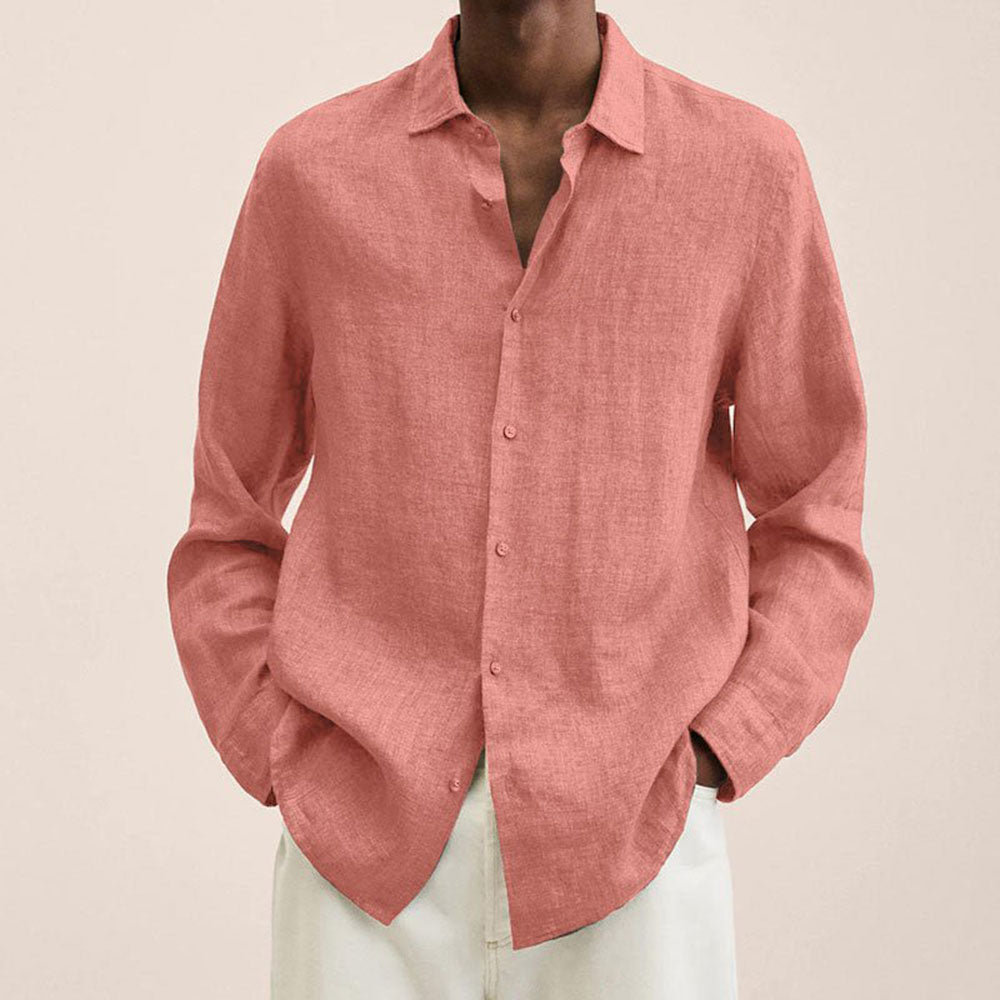 Castillotigo™ Camisa de lino de algodón cómoda estilo casual para hombre