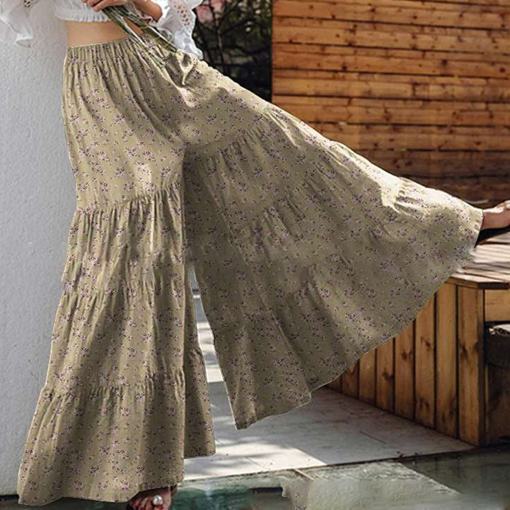 Castillotigo™ Pantalones de pierna ancha con túnica suelta acampanada en capas para mujer