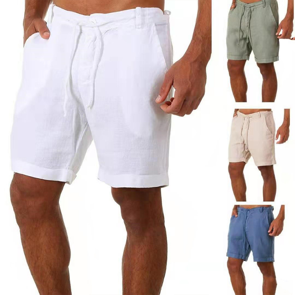 Castillotigo™ Pantalones cortos deportivos para hombre con cordones de color sólido nuevos de verano