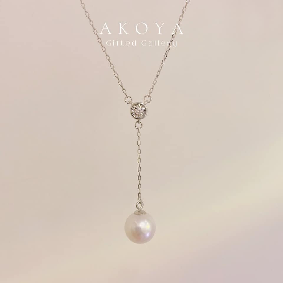 Akoya Diamond Y necklace by Gifted Gallery