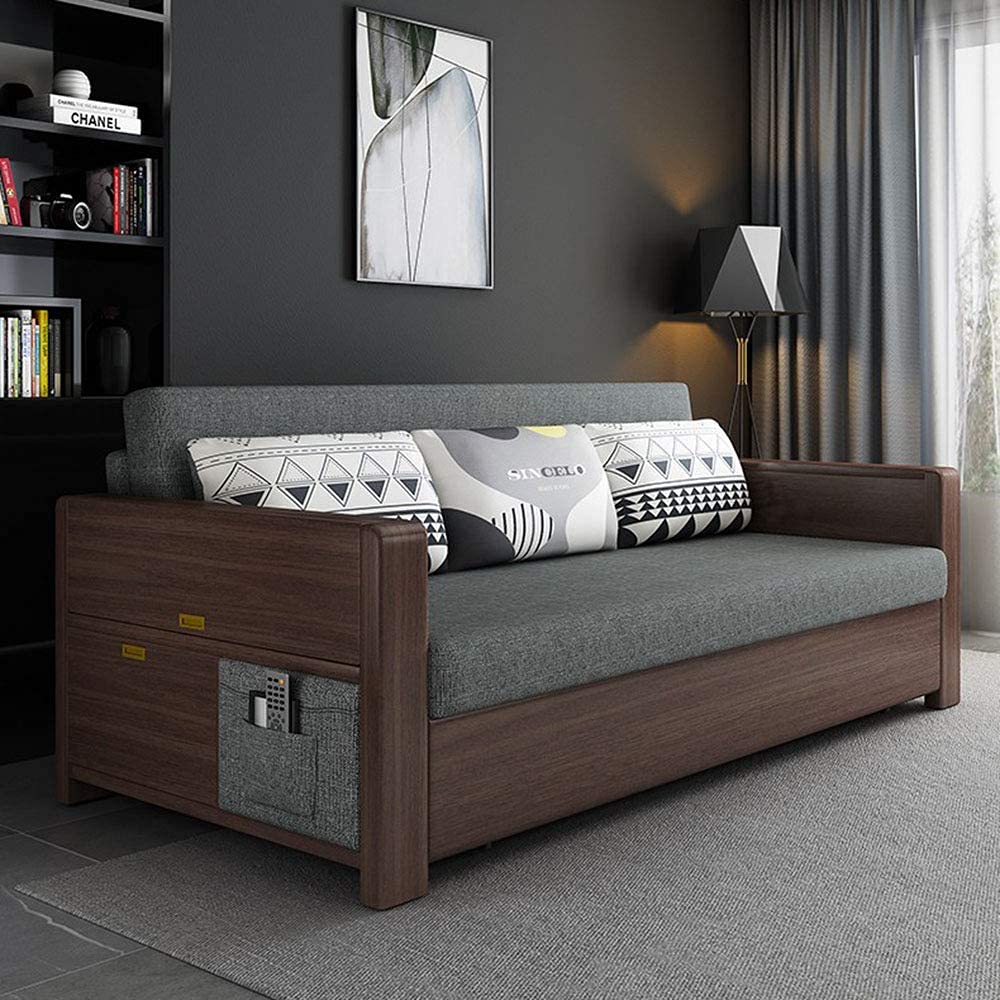 Sofá cama multifuncional de madera maciza 2.08M