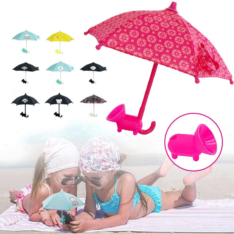 Cute Mobile Phone Holder With Sun Umbrella