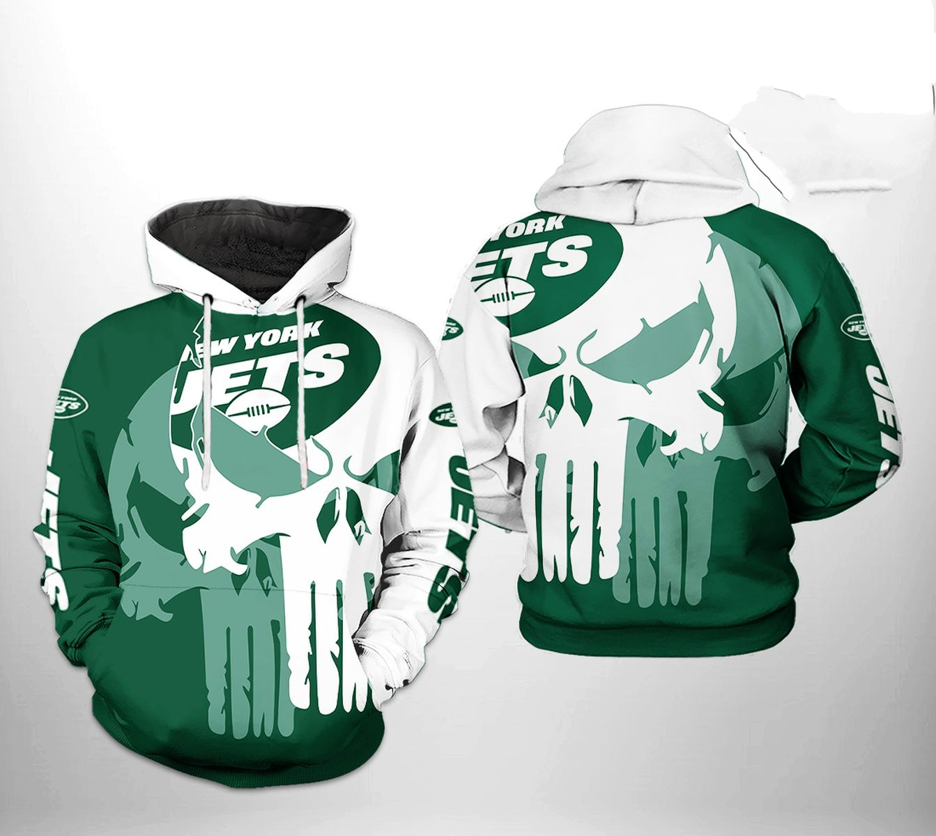 NEW YORK JETS 3D HOODIE SKULL103