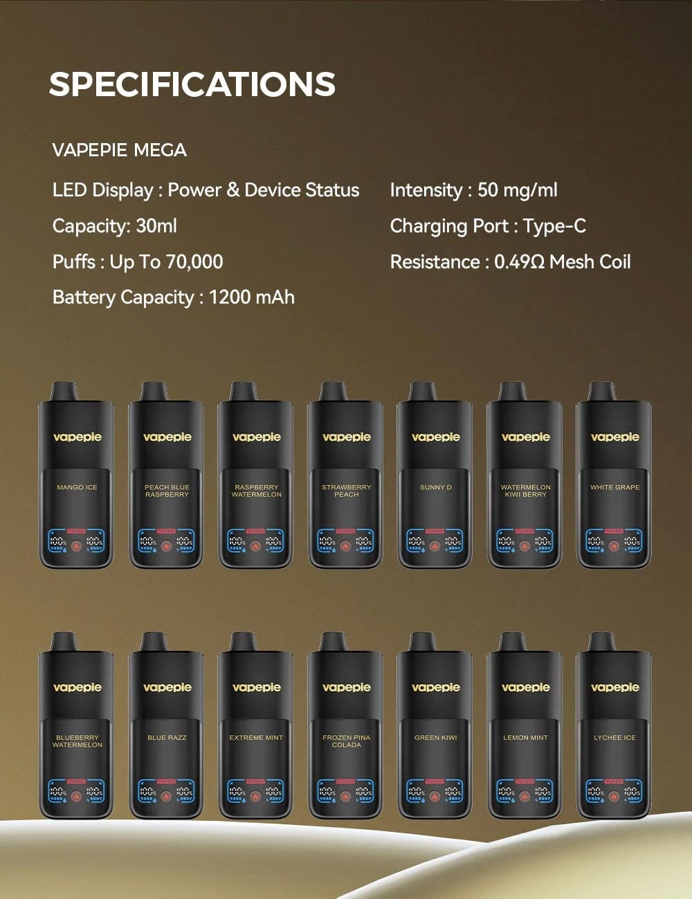 Vapepie Mega 70000 Puffs Vape Detailed Image 7