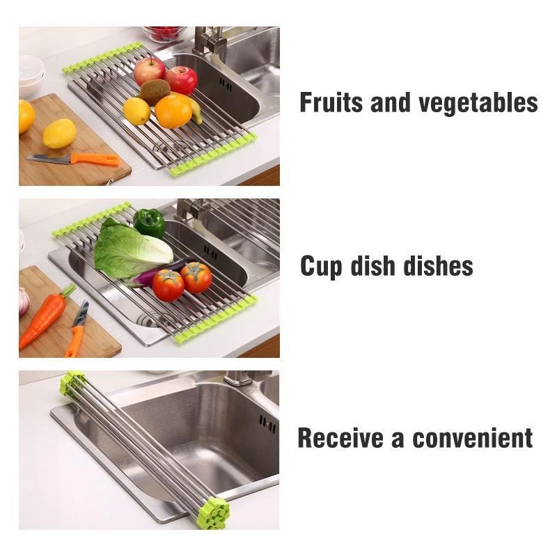 Stainless Steel Roll Up Dish Drying Rack