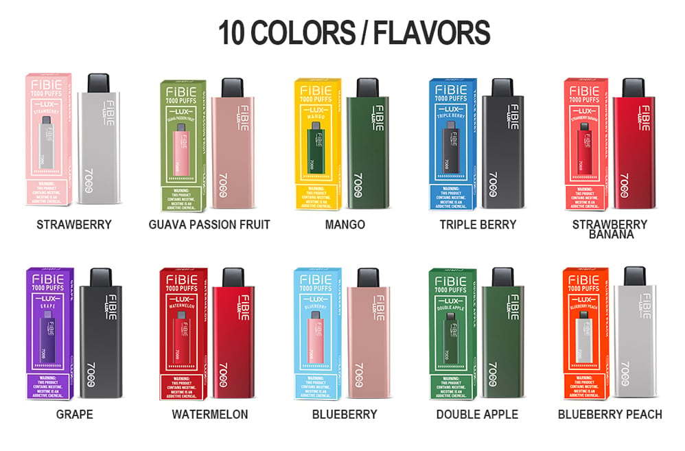 FIBIE 7000 Puffs Disposable Vapor Wands - 10 Flavors