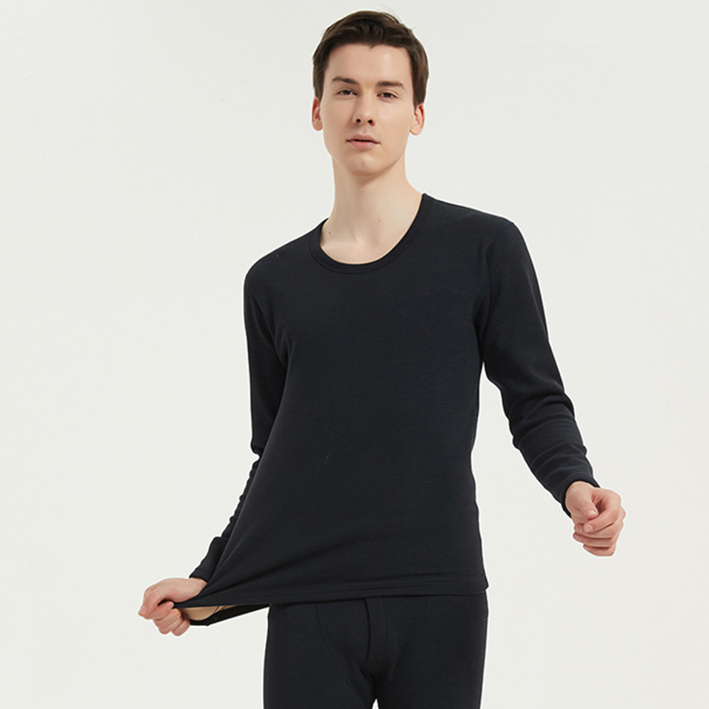 Castillotigo™ Traje de fondo de cachemira polar de color liso para hombre de otoño e invierno