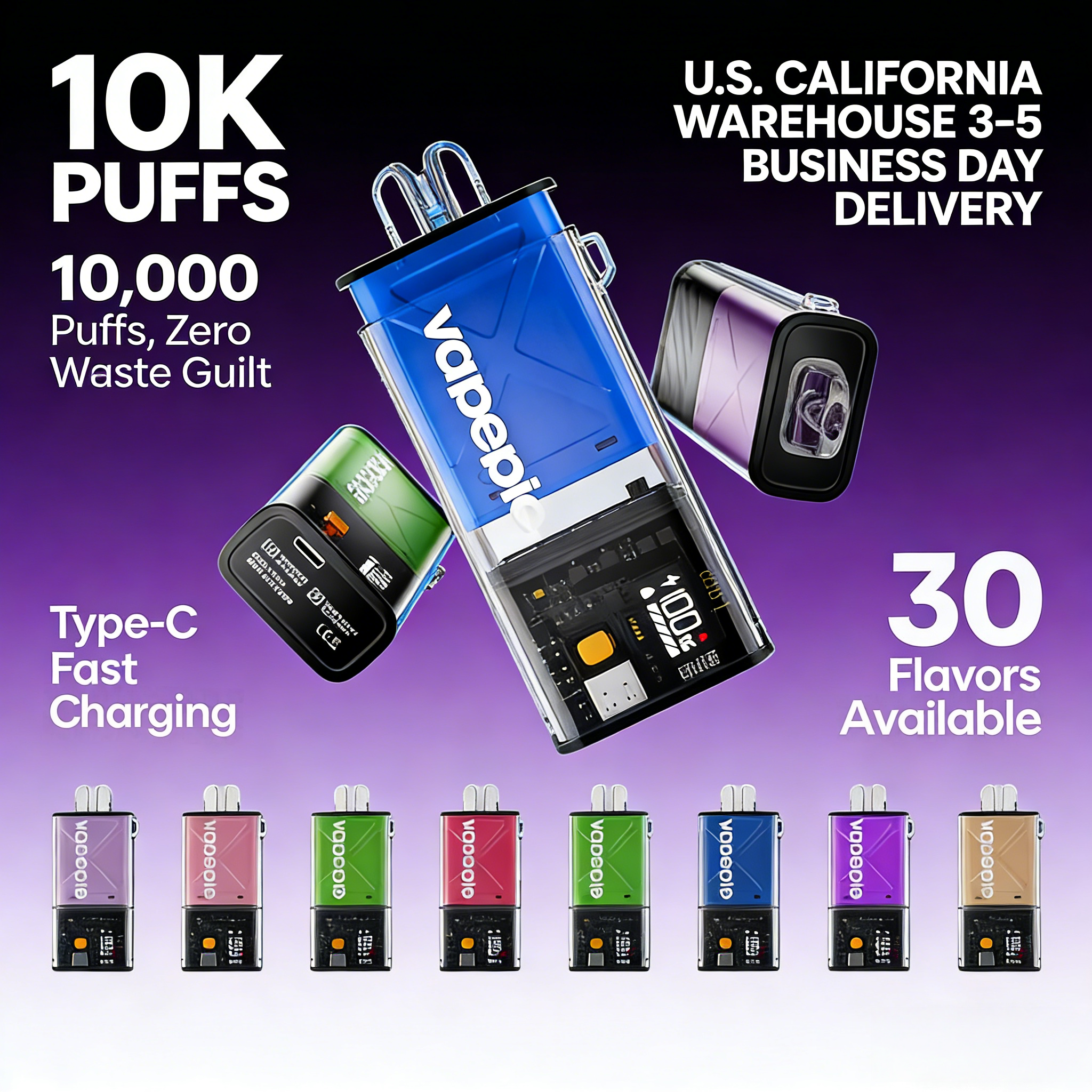 【USA】Vapepie FlexSwitch 10000 Puff Vape | U.S. Warehouse Fast Delivery