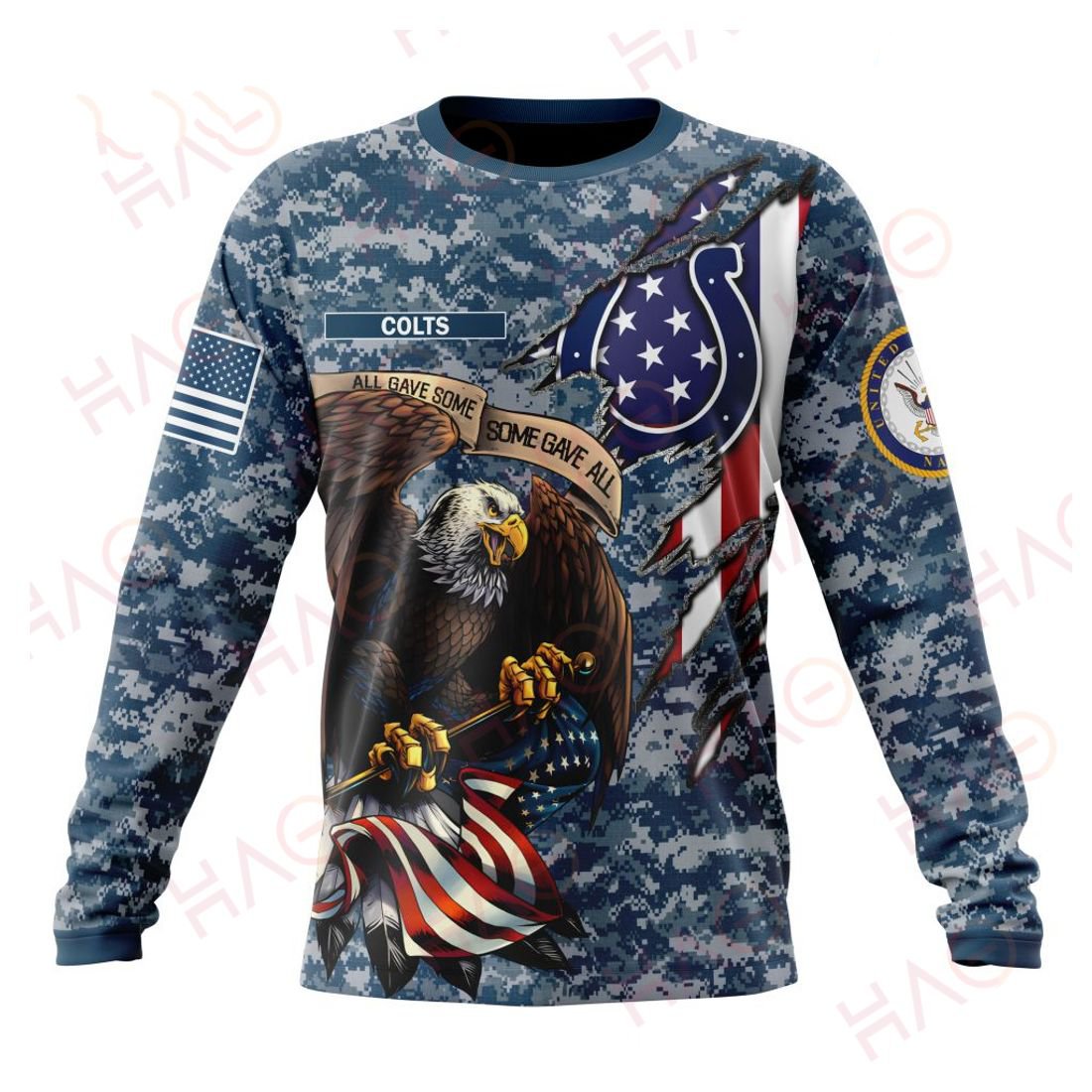 INDIANAPOLIS COLTS 3D HOODIE US NAVY VETERANS