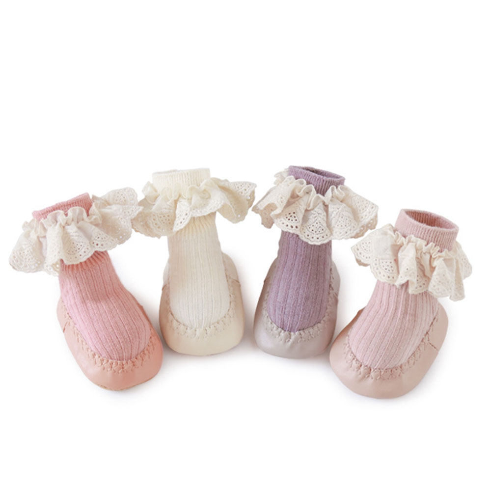 Higolot™Cotton lace baby mid tube toddler socks shoes