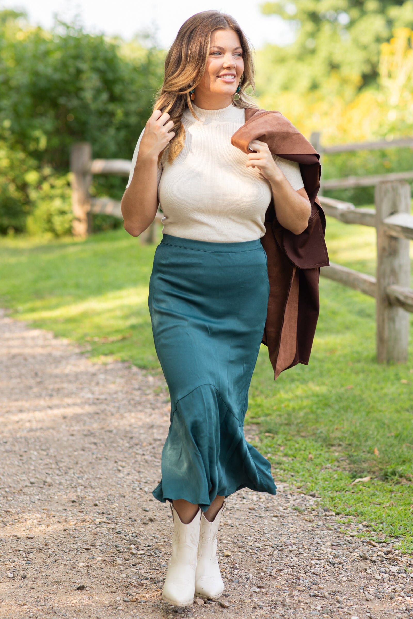 Teal Midi Skirt