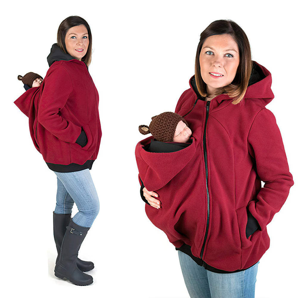 Castillotigo™ Chaqueta de suéter multifuncional con bolsa de bebé desmontable 3 en 1