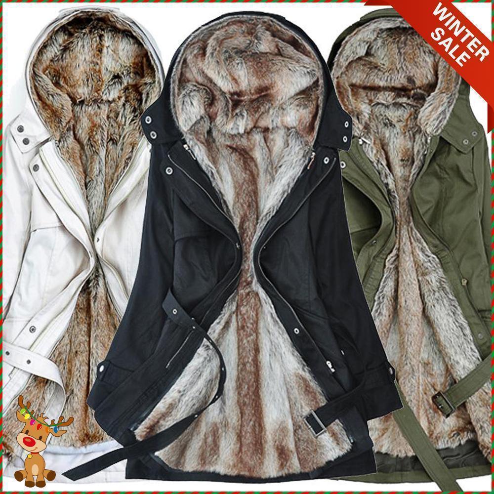 Higolot™ Ladies Winter Coat With Removable Faux Fur