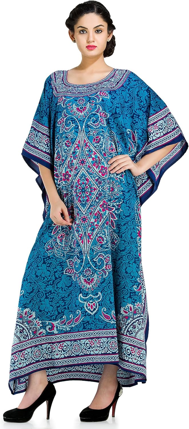 Plus Size Kaftan Dress Tunic Long Maxi Kimono Caftan Gown Nightdress Beach Party Casual Dress