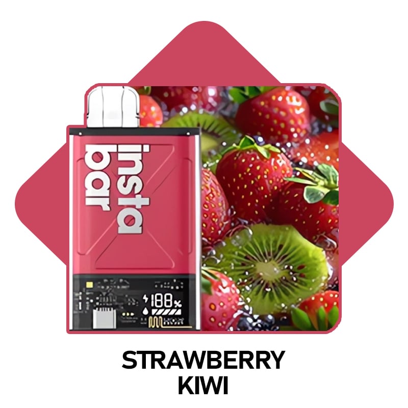 Strawberry Kiwi & INSTABAR Ultra 12000 PUFFS