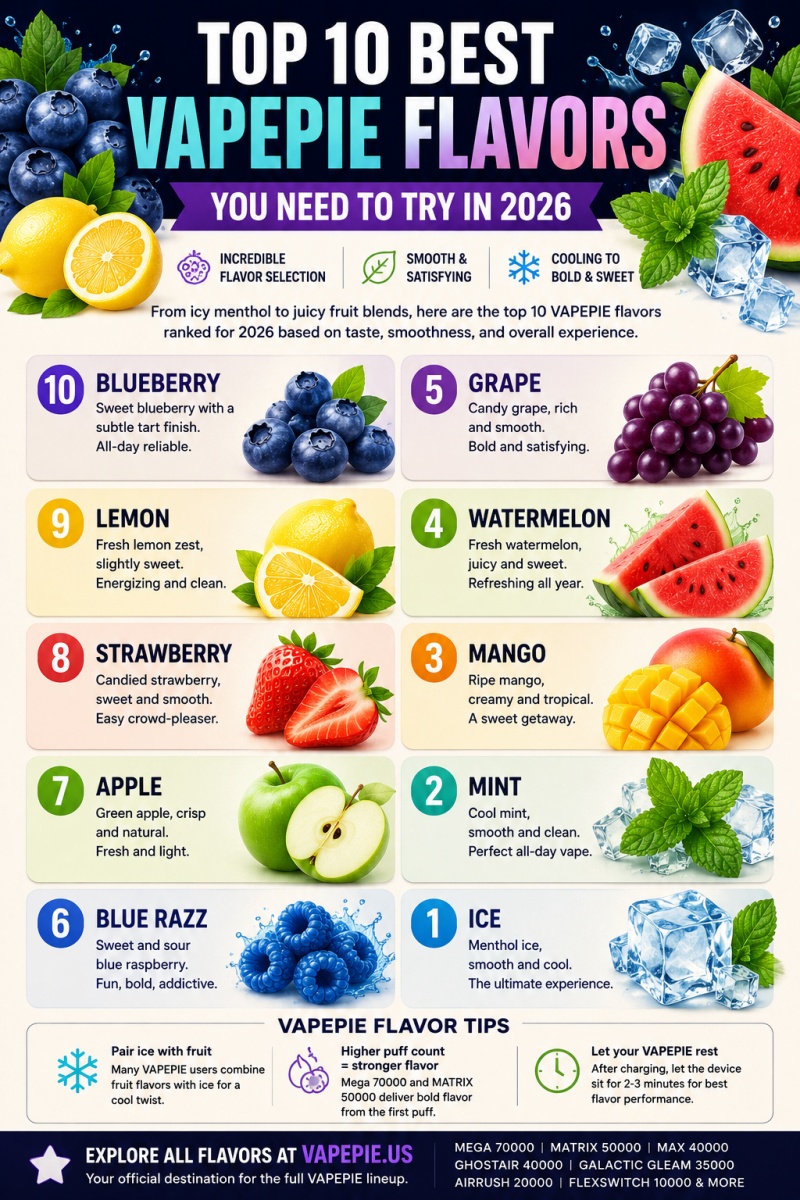 Top 10 Best VAPEPIE Flavors You Need to Try in 2026