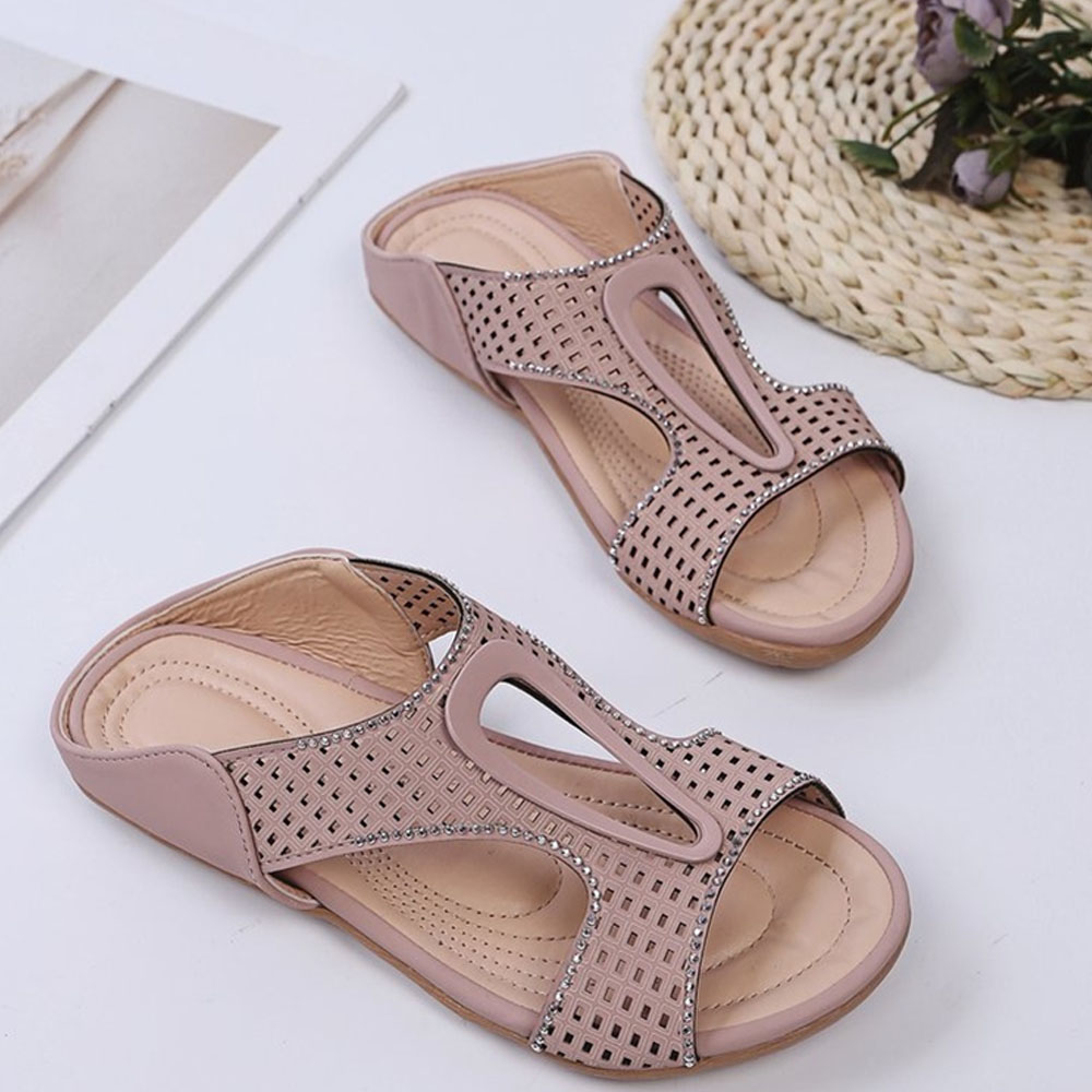 Castillotigo™ Nuevas sandalias huecas con diamantes de imitación para mujer
