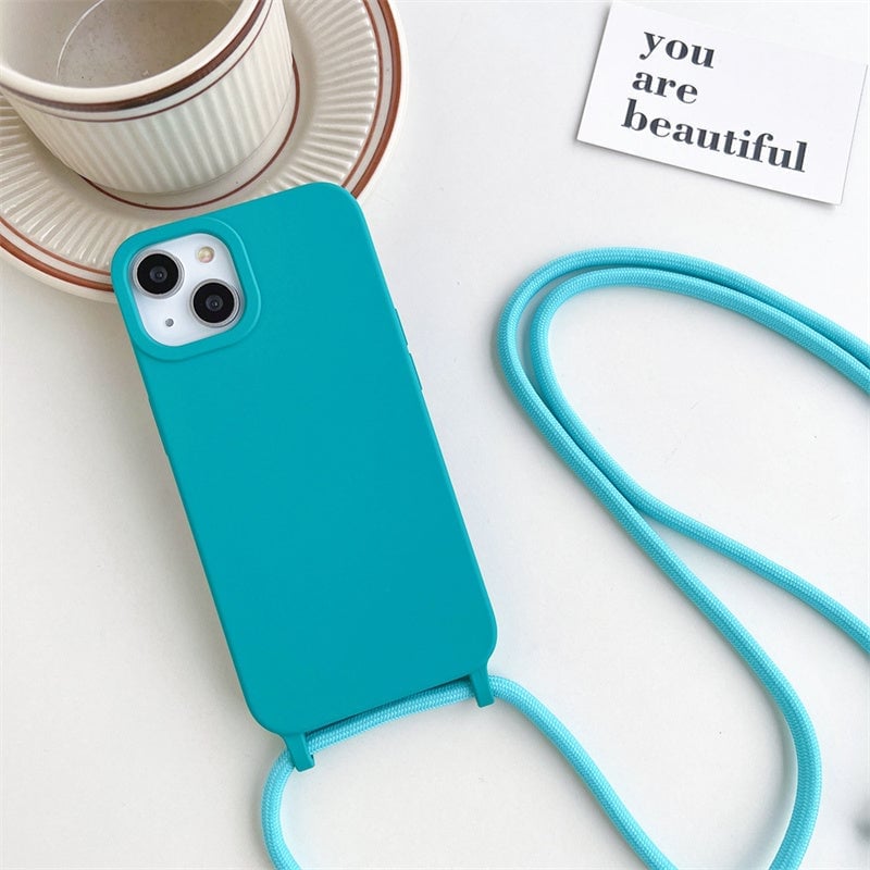 Solid Silicone Lanyard Case for iPhone