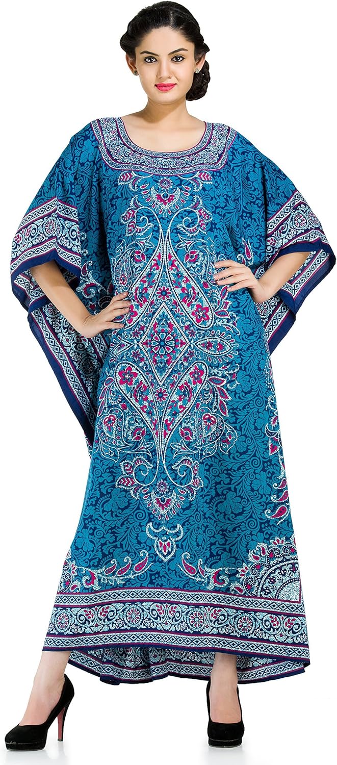 Plus Size Kaftan Dress Tunic Long Maxi Kimono Caftan Gown Nightdress Beach Party Casual Dress