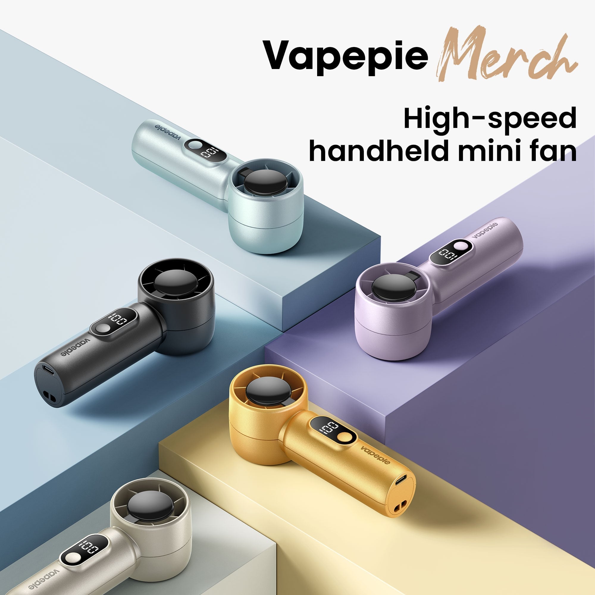 Vapepie Merch High-speed Handheld Mini Fan  | U.S. Warehouse Fast Delivery