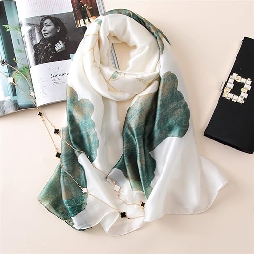 Fashion Scarves Scarf 100% Silk Feeling Scarf Silk Like Scarves Long Lightweight Sunscreen Shawls for Women