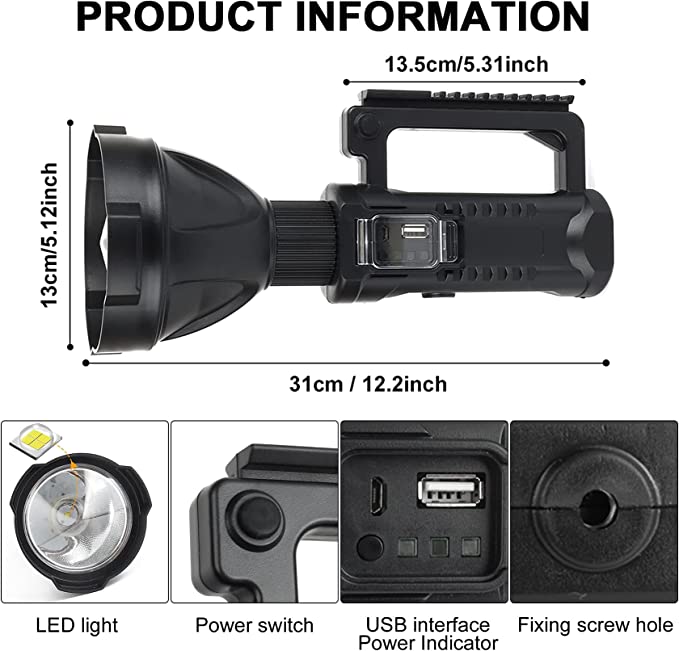 LED High power 90000 lumen Handheld Flashlight
