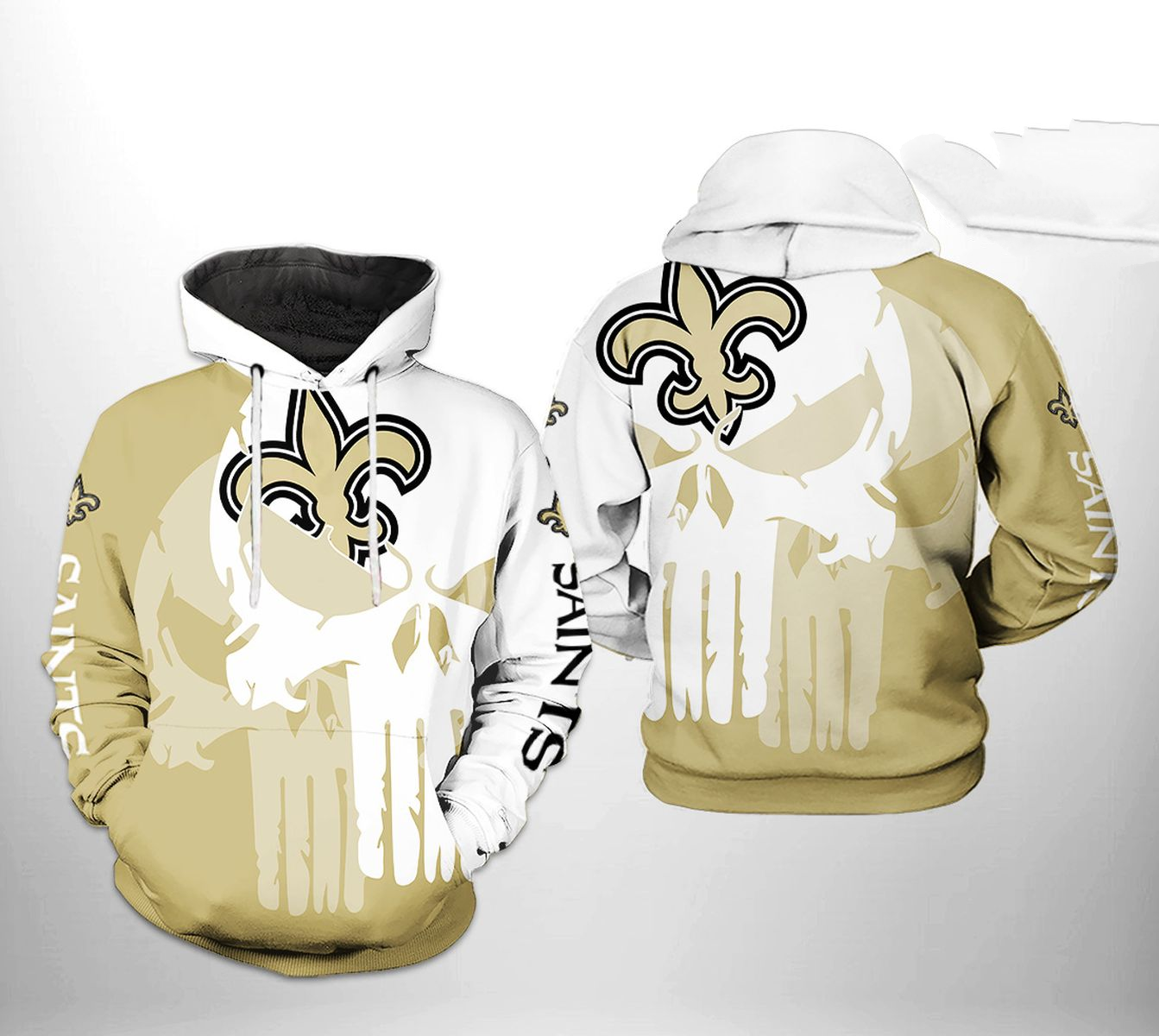 NEW ORLEANS SAINTS 3D HOODIE SKULL102