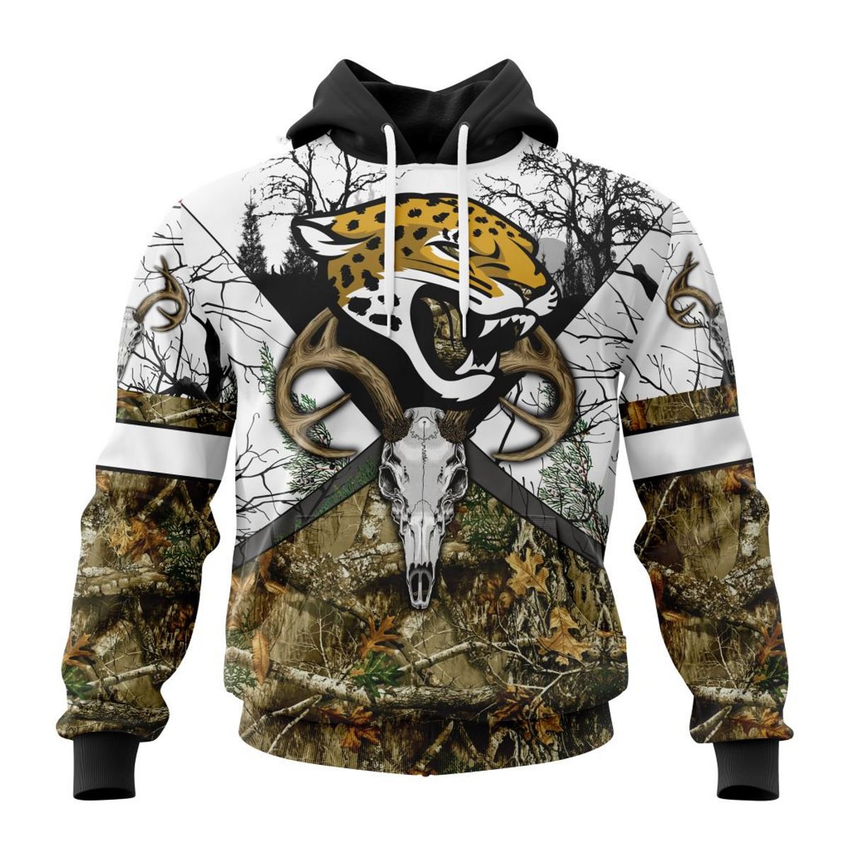 JACKSONVILLE JAGUARS DEER SKULL AND FOREST 3D HOODIE