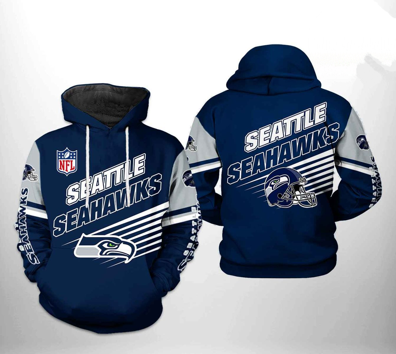 SEATTLE SEAHAWKS 3D HOODIE SKULL105