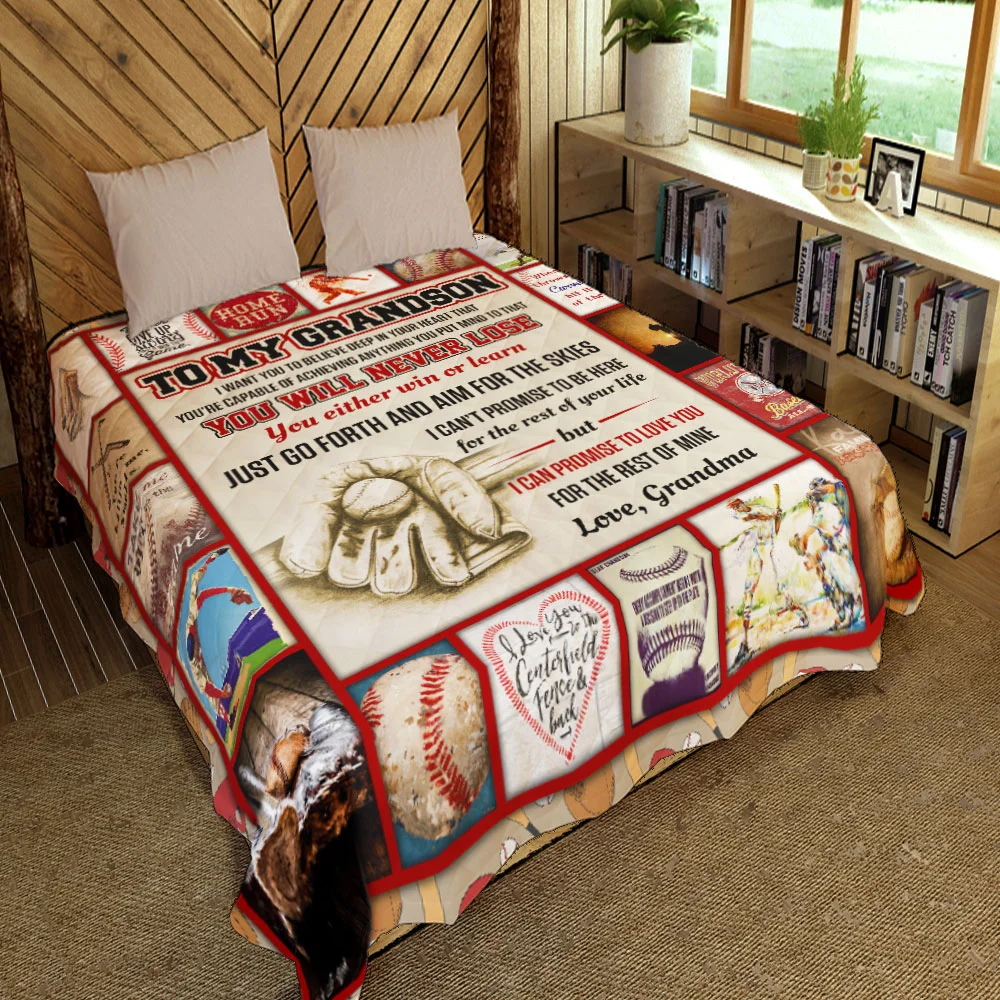 My Baseball Grandson, Grandma Quilt Blanket