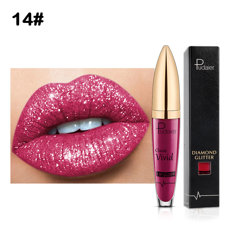 18 Colors Waterproof Diamond Lip Gloss