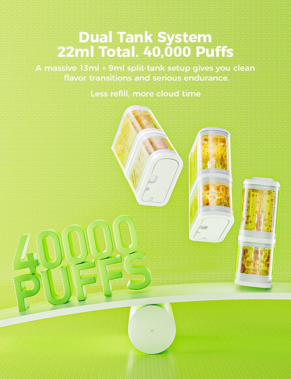 VAPEPIE Ghost Air dual tank system with 13ml and 9ml e-liquid capacity
