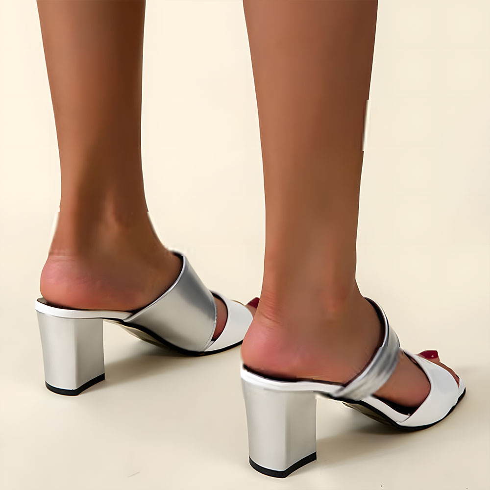 Castillotigo™ Tacones altos de boca de pescado a juego de color simple de moda
