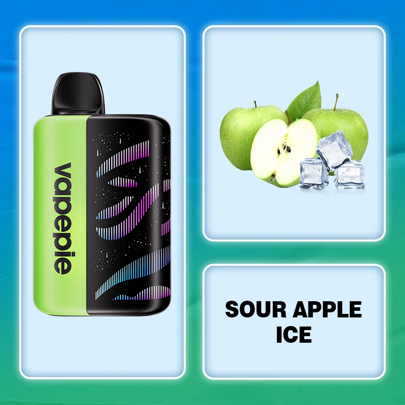 SOUR APPLE ICE & VAPEPIE Galactic Gleam 35000 Puffs Vape