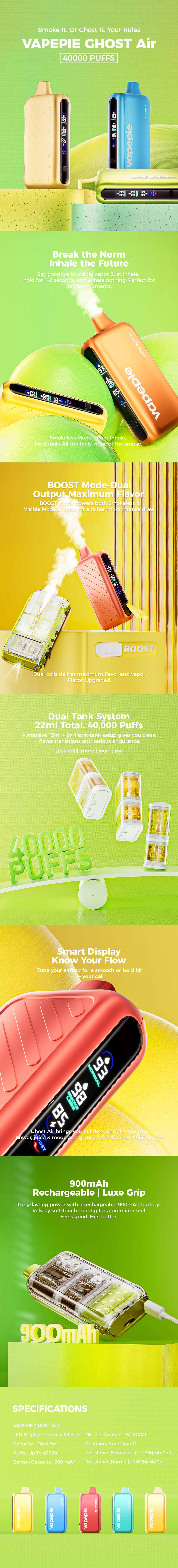 VAPEPIE GHOST AIR 40000 PUFFS New Vapes