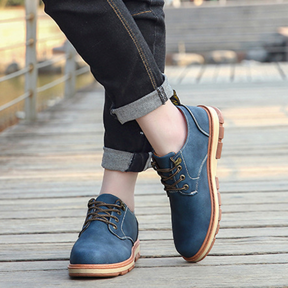 Castillotigo™ Zapatos de cuero de suela gruesa de estilo británico para hombres