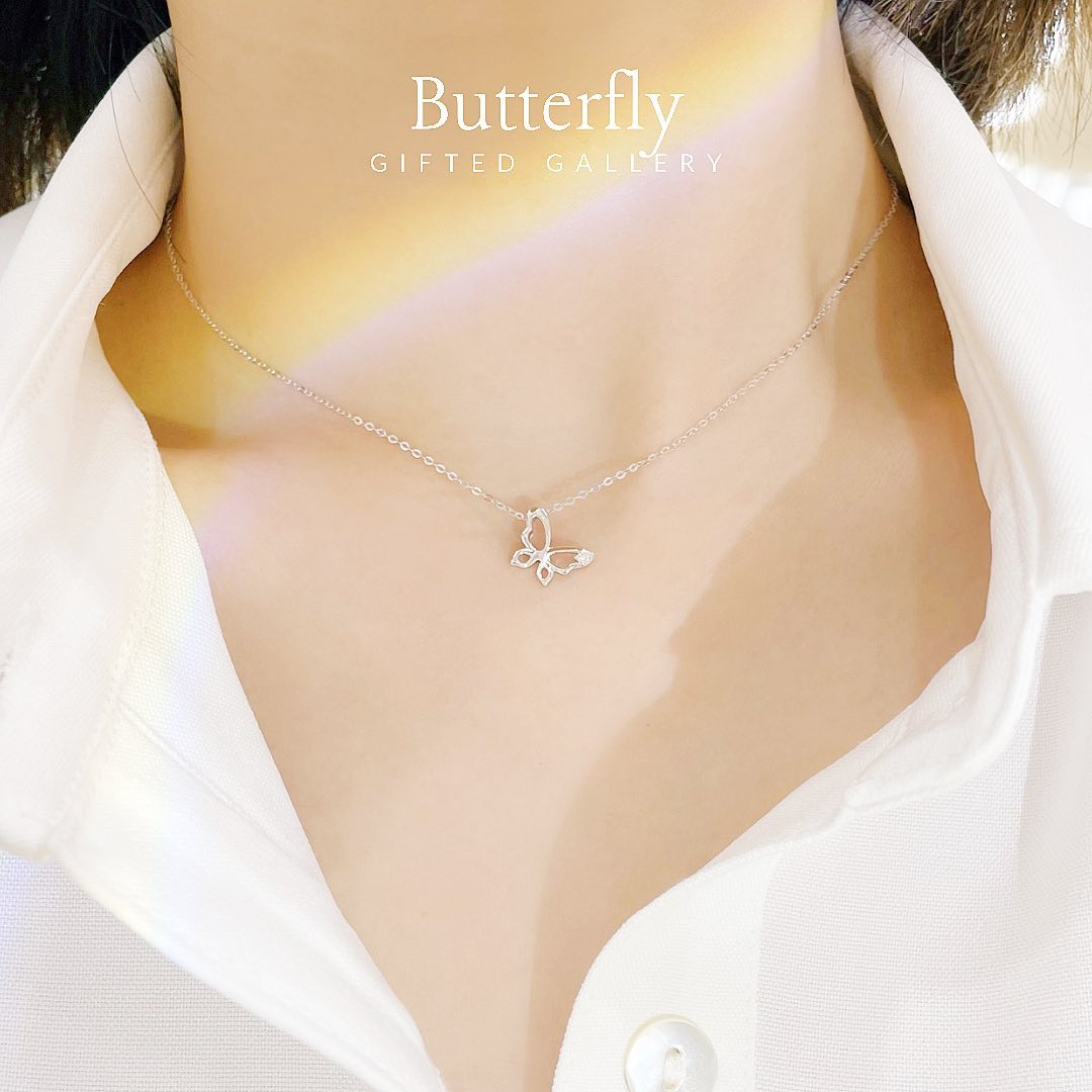 Butterfly Diamond Necklace by Gifted Gallery